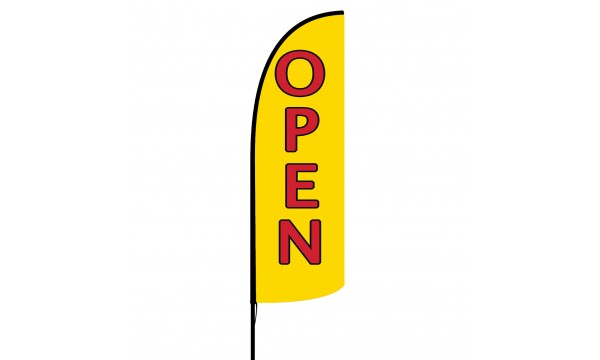 Open Yellow Custom Advertising Flag